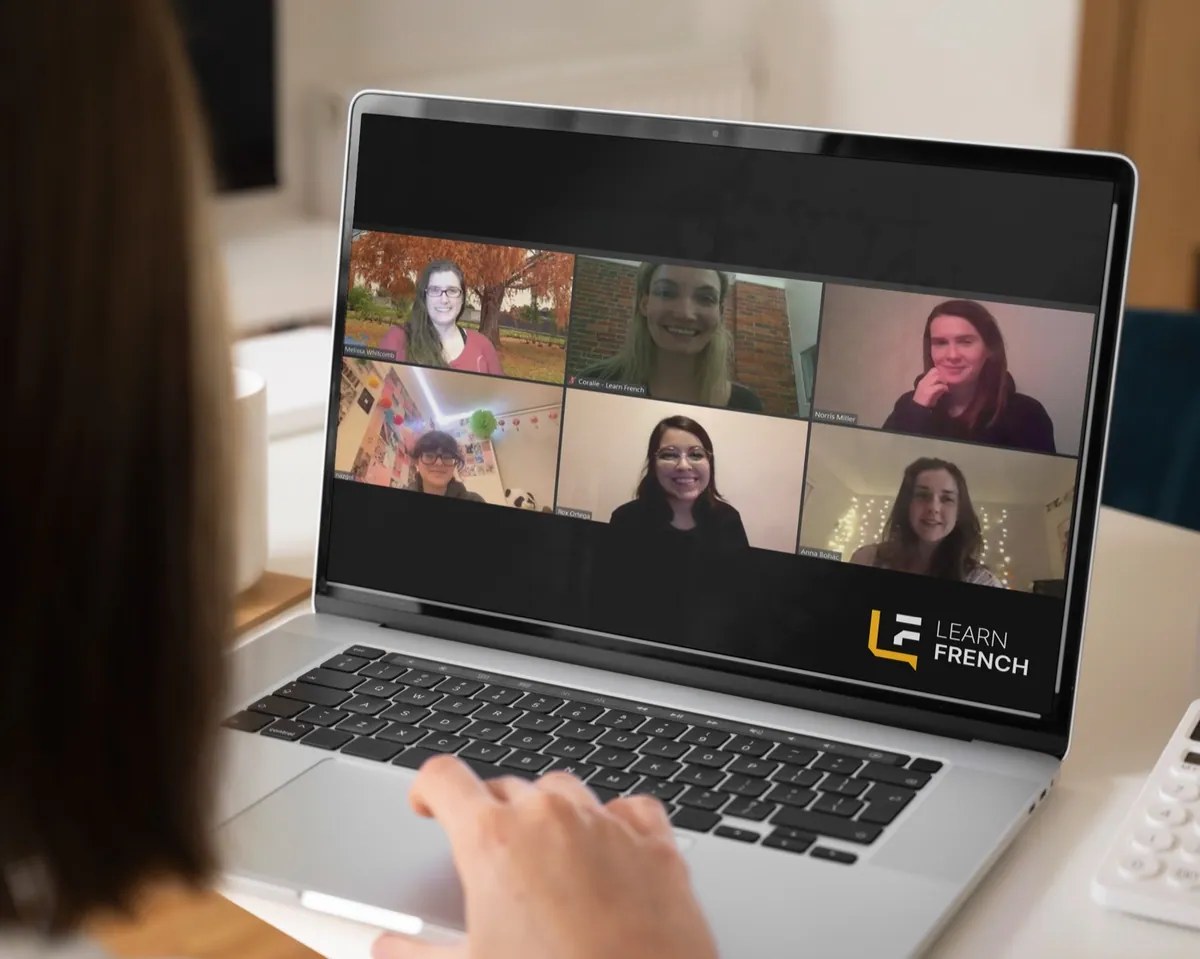 A live online French class on Zoom in 2020