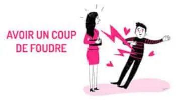 Avoir un coup de foudre, French expressions illustrated: falling in love at first sight