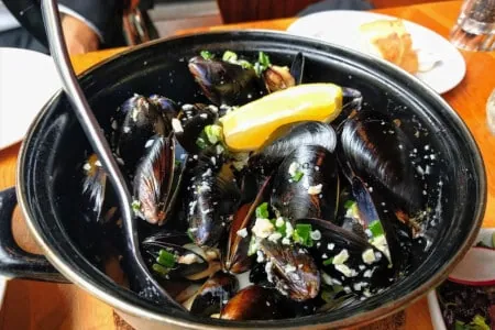 Moules frites at Salade de Fruits Café, a Vancouver French classic