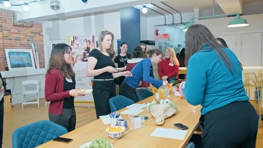 Students discussing classic French movies at a Learn French in Vancouver community evening