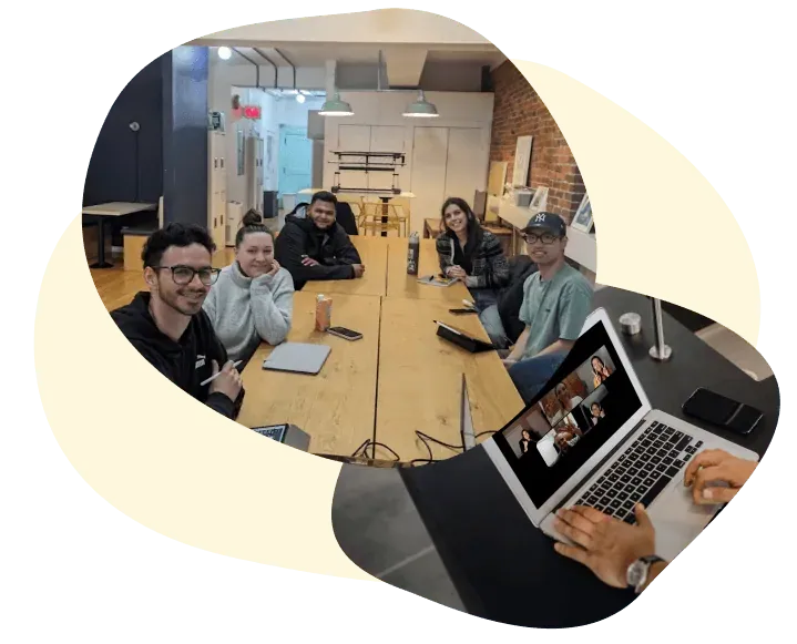 French students in Vancouver practicing together after class, turning listening habits into speaking