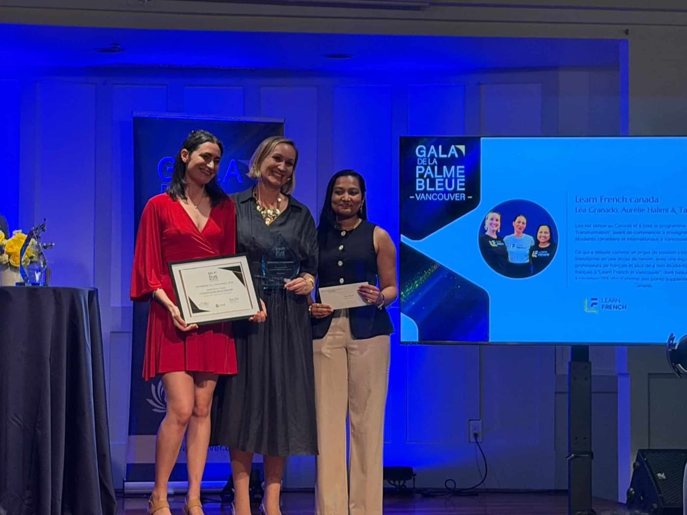 Palme Bleue 2026 gala, Learn French Canada wins Growing Business award, photo 1