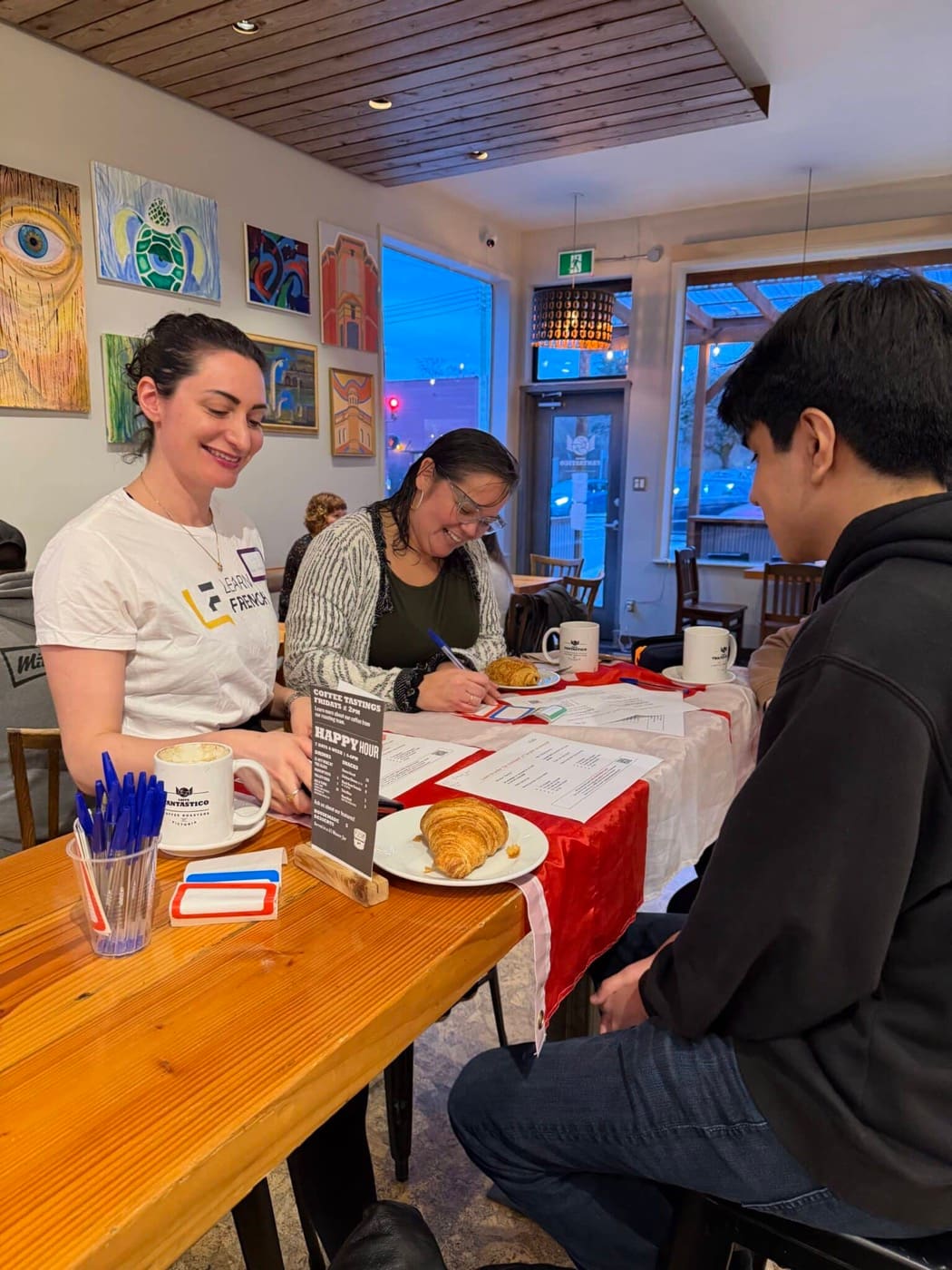 Learn French students and teachers at Café Fantastico in Victoria, photo 3