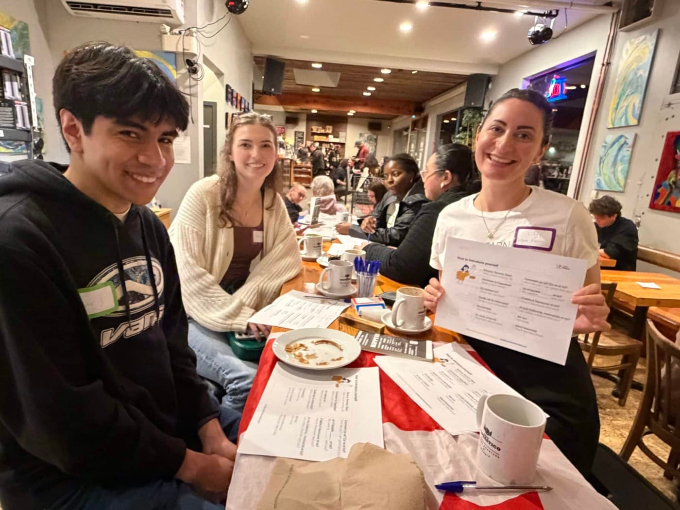 Learn French students and teachers at Café Fantastico in Victoria, photo 5