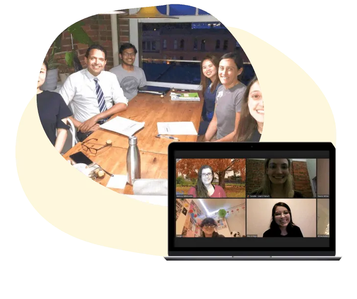 students in a Level 5 intermediate French class in Vancouver and online